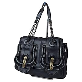 Fendi Baguette Black Leather Handbag Black