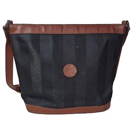 Fendi Borsa a tracolla in tela Zucca e pelle Marrone Nero