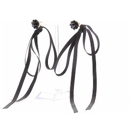Simone Rocha Black Laced Bow Earrings Black