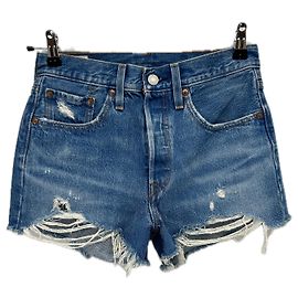 Short jeans azul Levi's com efeito rasgado W26 Azul