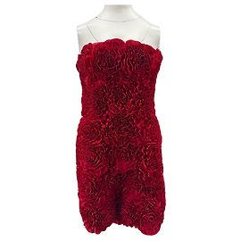 Maje Vestido rojo de flores Aje Roja