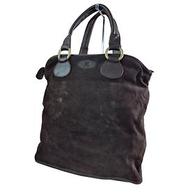 Céline Celine Bolsa Tote em Camurça e Couro Castanho Marrom