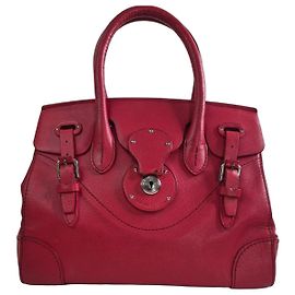 Ralph Lauren Red Leather Satchel Bag Red