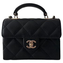 Borsa Chanel Retro Twist Mini in Pelle Nera Nero
