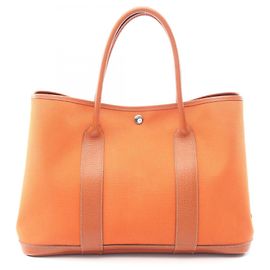 Hermès Hermes Garden Party PM Potiron Tote Bag Brown Orange