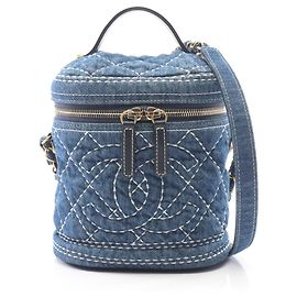 Borsa Vanity Chanel Coco Mark Blu navy