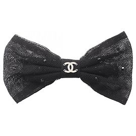 Barrette à ruban Chanel Coco Mark Noir