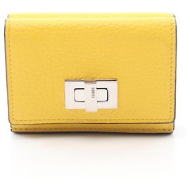 Fendi Peekaboo Tri-fold Wallet Yellow