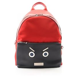 Fendi FENDI Face No Words Backpack/Handbag Black Red