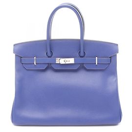 Hermès Hermes Birkin 35 Blue Electric Handbag Blue