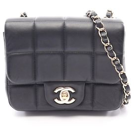 Mini bolsa de ombro Chanel Chocolate Bar Flap Preto