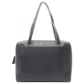 Chanel Grained Calfskin Black Tote Bag Black