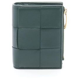 Cartera bi-fold Bottega Veneta Small Cassette Maxi Intrecciato Verde