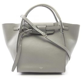 Céline Celine Big Bag Small Sac à main en cuir Marron