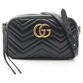 Borsa a tracolla in pelle Gucci GG Marmont Nero