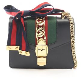 Bolsa de Ombro Gucci Sylvie Web Line Preto Multicor