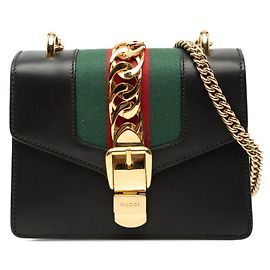 Borsa a tracolla con catena Gucci Sherry Line Sylvie Nero