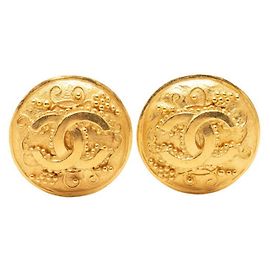 Orecchini tondi Chanel Vintage Coco Mark D'oro