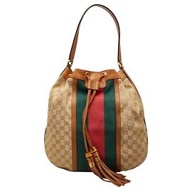 Borsa a tracolla Gucci GG Canvas Sherry Line Multicolore Beige