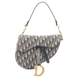 Borsa Saddle Christian Dior Beige Blu navy