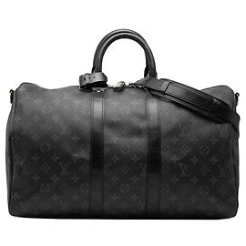 Louis Vuitton Monogram Eclipse Keepall Bandoulière 45 Brown Black Monogram
