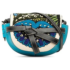 Bolsa Transversal Loewe Gate Mini Floral Azul Multicor