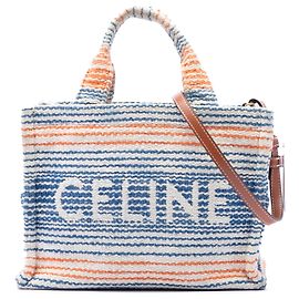Céline Bolsa cabas Celine Thais de lona bege pequena Bege