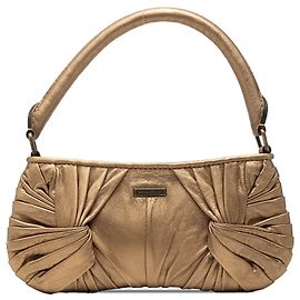 Borsa a tracolla Burberry Gold Metallic Leather Sling Knot D'oro