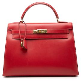 Hermès Red Box Calf Kelly Sellier 32 Rosso
