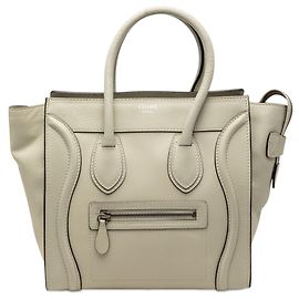 Céline Celine Brown Micro Leather Luggage Tote Brown Beige