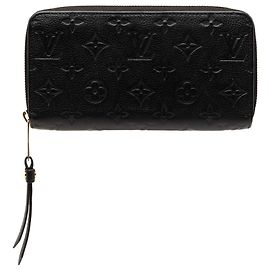 Louis Vuitton Black Monogram Empreinte Zippy Long Wallet Black