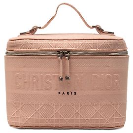 Vanity case Diortravel en toile Cannage D Lite rose de Dior Rose