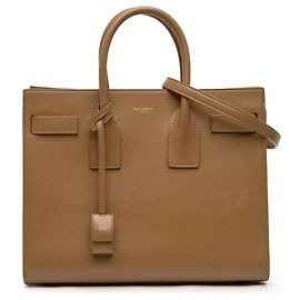 Saint Laurent Borsa Sac De Jour in pelle marrone Small Marrone Cammello