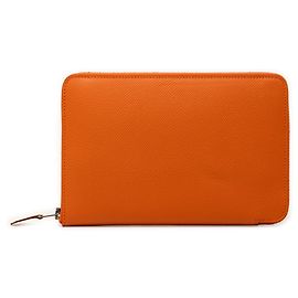Hermès Orange Epsom Azap Integral Zip Around Long Wallet Orange
