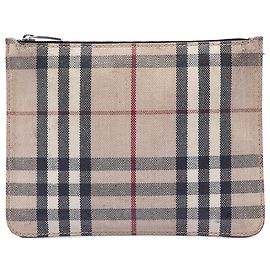 Burberry Beige House Check Canvas Pouch Beige