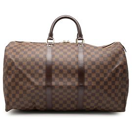 Louis Vuitton Brown Damier Ebene Keepall 50 Brown