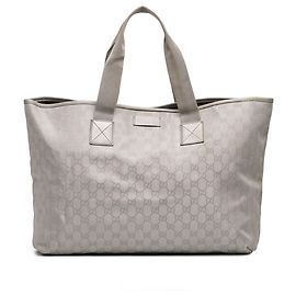 Gucci Silver GG Canvas Tote Silber
