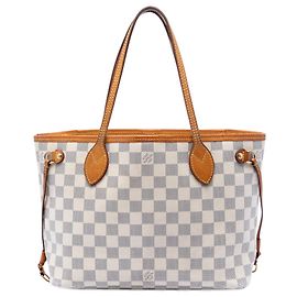 Louis Vuitton White Damier Azur Neverfull PM Blanc