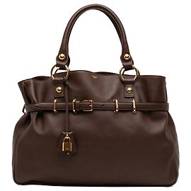 Céline Celine Brown Medium Leather Anita Tote Brown Dark brown