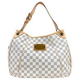Bolsa de Ombro Louis Vuitton Galliera PM Damier Azur Branco