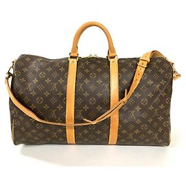 Louis Vuitton Keepall 50 Bandoulière Sac Boston Marron