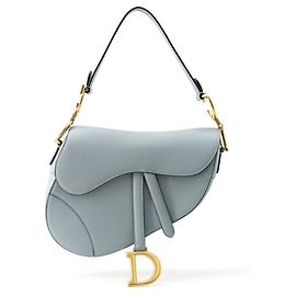 Borsa Saddle in pelle blu Christian Dior Blu