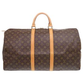 Sac Boston Louis Vuitton Keepall 55 Monogram Marron