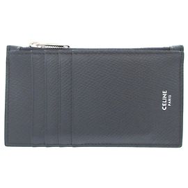 Céline Celine Compact Zip Card Holder Navy blue