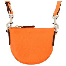Bolsa de Ombro em Couro Micro Mini Gucci Laranja