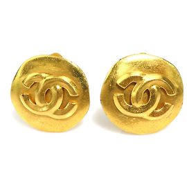 Boucles d'oreilles à clip dorées Chanel Doré