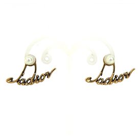 Christian Dior Gold Stud Earrings Golden
