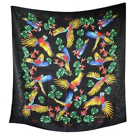 NUOVO FULLETTO QUADRATO GRANDE PATEK PHILIPPE ARA PARROTTI 140CM SETA Nero