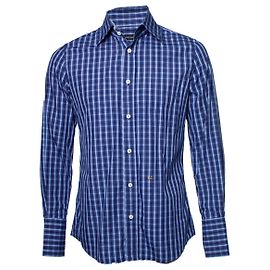 Dsquared2, dunkelblaue Karo-Bluse Blau