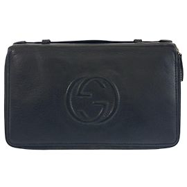 Portafoglio da viaggio organizer Soho in pelle Gucci Nero